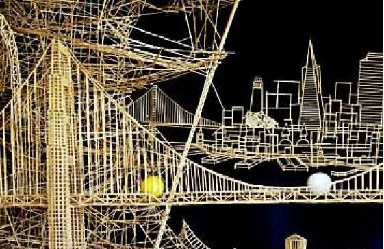 maquette de San Francisco en cure-dents