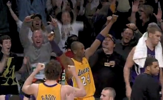 Kobe Bryant marque un 3 points au Buzzer et donne la victoire aux Lakers (VIDEO)