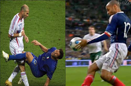 Materazzi tacle Zidane et Henry