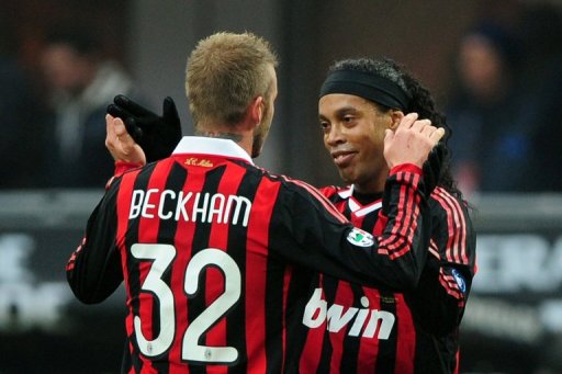 Ronaldinho et David Beckham