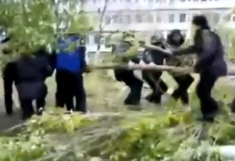 Un policier se fait catapulter par une branche d’arbre (VIDEO)