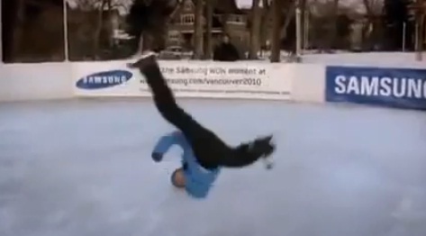 break dance sur une patinoire