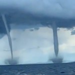 Extraordinaire double tornade en mer (VIDEO)