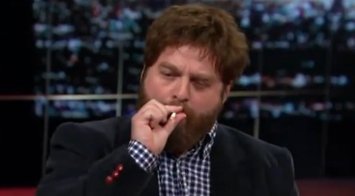 Zach Galifianakis Smokes a Joint