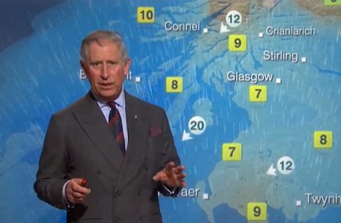 Le prince Charles et son épouse Camilla jouent les présentateurs météo (VIDEO)