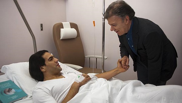 falcao avec le président colombien