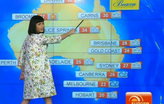 Katy Perry présente la météo à la télé australienne (VIDEO)