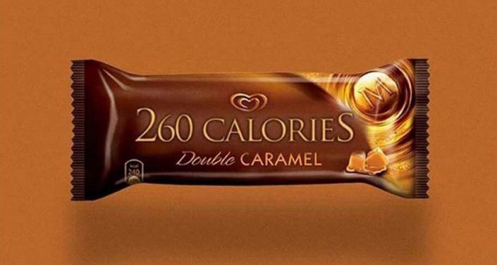 Une glace au chocolat et caramel = 260 calories.