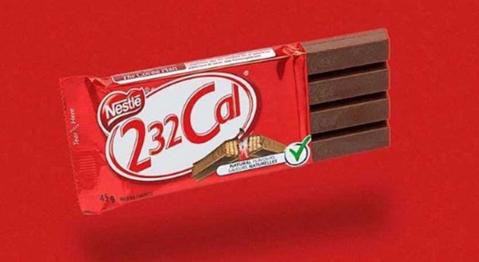 Une plaquette de biscuit chocolaté = 232 calories