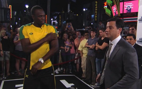 Usain Bolt battu au sprint par Jimmy Kimmel (VIDEO)