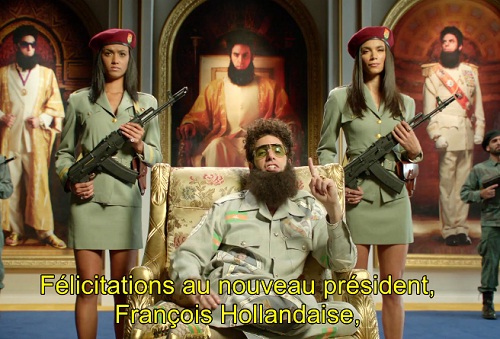 Félicitations officielles du Général Aladeen au nouveau président français (VIDEO)