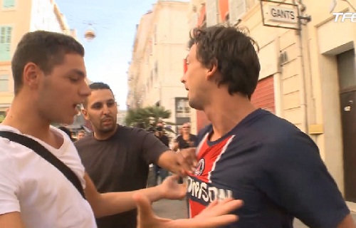 OM-PSG : gage : porter le maillot du PSG en plein Marseille ! (VIDEO)
