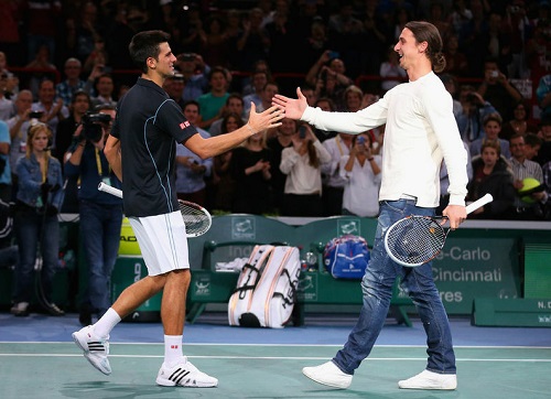 Zlatan Ibrahimovic joue au tennis avec Novak Djokovic (VIDEO)