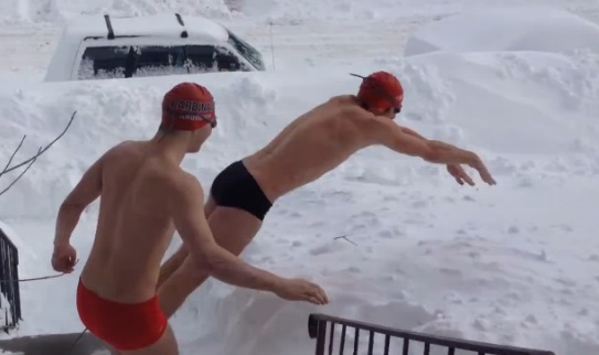 Ils nagent dans la neige ! (VIDEO)