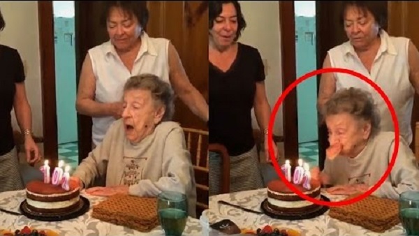 Une mamie de 102 ans souffle ses bougies d’anniversaire quand…